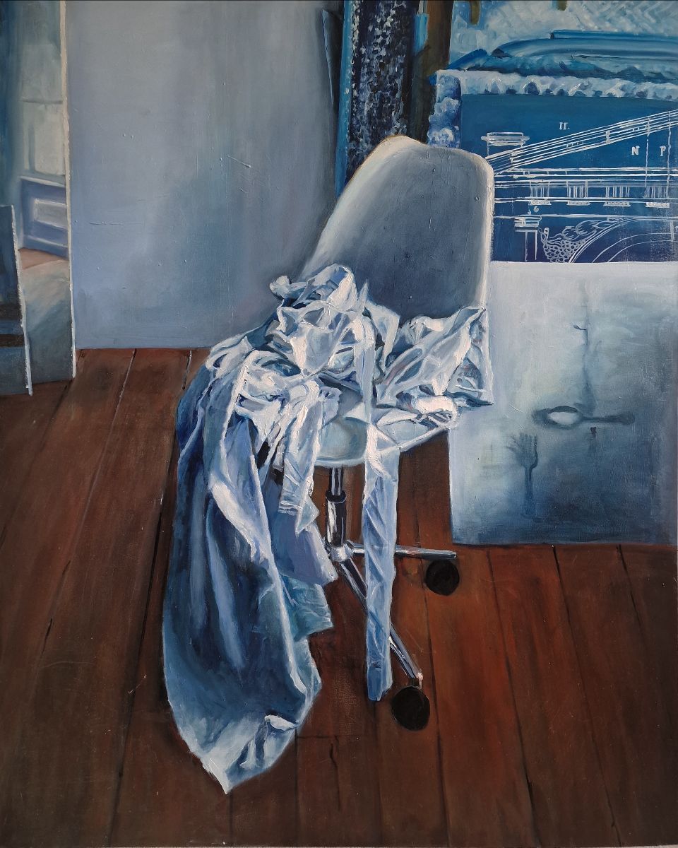 Mary Kelly: ‘He couldn’t find her’, oil on canvas, 100 x 120cm